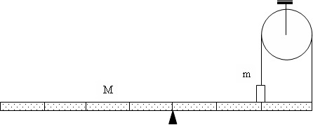 При какой минимальной массе груза m возможно равновесие рычага? Масса рычага M=12 кг. Нанесенными