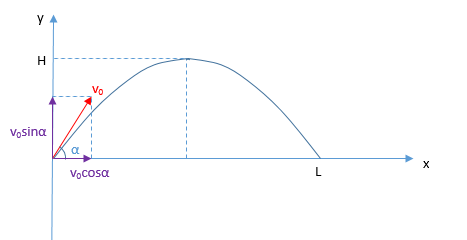 Тело брошено под углом к горизонту с некоторой начальной скоростью. Определите эту скорость v0 и